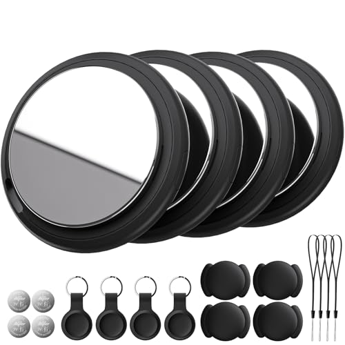 Image of Air Tracker Tag Works with Apple Find My (iOS Only) Includes Replaceable Battery, Bluetooth Smart Item Locator Key Finder for Keys, Luggage, Wallet, Pet, Dog, Cat (Black, 4-Pack)