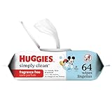 Huggies Simply Clean Unscented Baby Diaper Wipes, 1 Flip-Top Pack (64 Wipes Total), Packaging May Vary