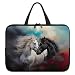 Poceacles Horse Print Laptop Sleeve Case Notebook Carrying Protective Case for Men Women Neoprene Computer Sleeve Briefcase Pouch Bag Tote with Handle Fits 10-17 Inch Netbook/Notebook