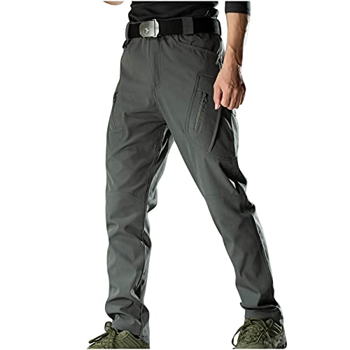 Men's Tactical Cargo Pants Outdoor Cargo Work Pants Lightweight Trousers Safety Cargo Pocket Pant Gray