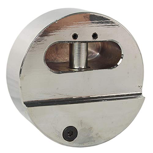 Image of Tuff Stuff #5200KA43 (Like American Lock A2000) 2-7 /8 inch Shackleless Steel Stepped Back Padlock Lock Hockey Puck Style Round (Re-Keyable)