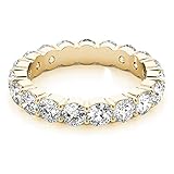 JTC LTD D/VVS Lab-Grown Diamond Full Eternity Wedding Ring Band for Women | Claw Set | 9K Yellow Gold | 1.00Ct-H