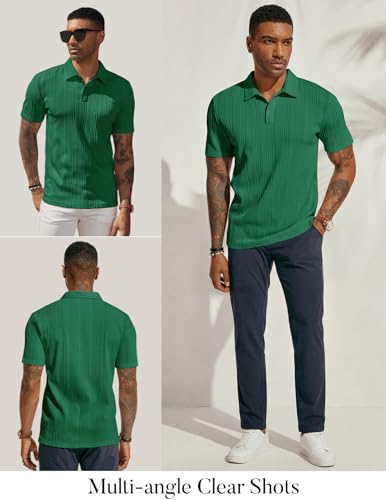 Image of PJ PAUL JONES Mens Polo Shirts Short Sleeve Textured Knit Polos