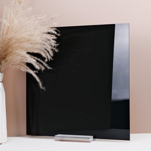 Image of 3 Pack 12 inch x 12 inch Black Acrylic Sheets 1 /8 inch Thick (3mm) Cast Acrylic Plexiglass Sheets Black Plastic Sheets for Sign, Laser Engraving and Cutting, Crafting, DIY Display Projects