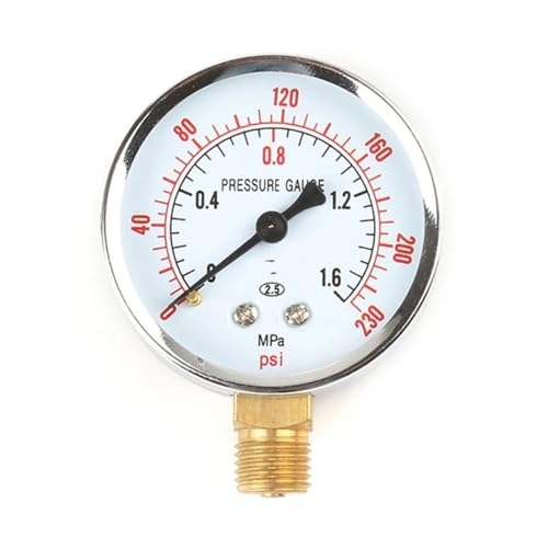 Manomètre pour compresseur d'air Dur en fer avec cadran double échelle robuste