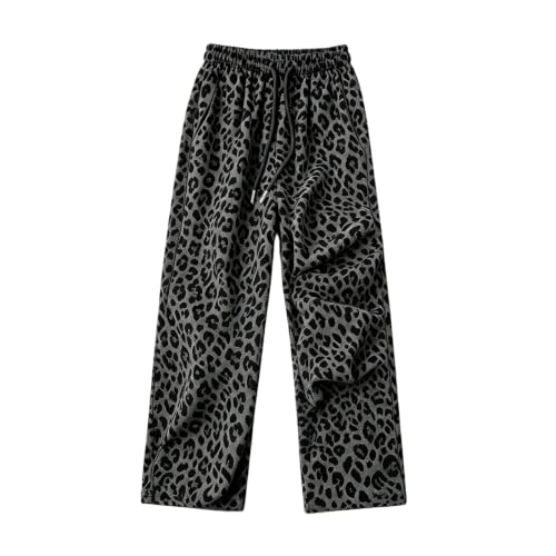 Womens Wide Leg Pants Leopard Drawstring Casual High Waisted Flowy Pants - image 1