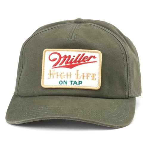 Image of AMERICAN NEEDLE Miller High Life Beer Patch Unisex Adjustable Snapback Baseball Hat