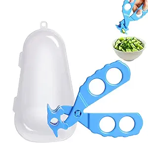 OBloved Baby Food Scissor Cutter, Multifunction Masher Grinder Chopper Crusher, Home and Kitchen Food Slicer Shears, Safe Feeding Tool with Travel Storage Case, Perfect for Babies & Toddlers (Blue)