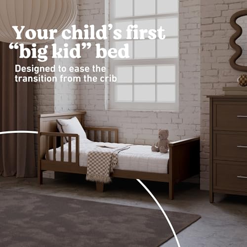 Image of Graco Bailey Toddler Bed (Hazelnut) - Includes Bed Rail on Both Sides, Fits Standard-Size Crib and Toddler Bed Mattress, Baby Safety Alliance Verified, Solid and Sturdy Construction