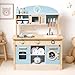 ROBUD Wooden Play Kitchen Set for Kids Toddlers, Toy Kitchen Gift for Boys Girls, Age 3+