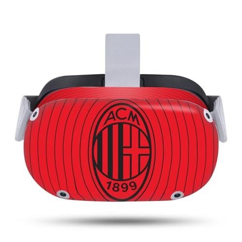 Head Case Designs Officially Licensed AC Milan Red and Black Art Vinyl Sticker Skin Decal Cover Compatible with Meta Quest 2