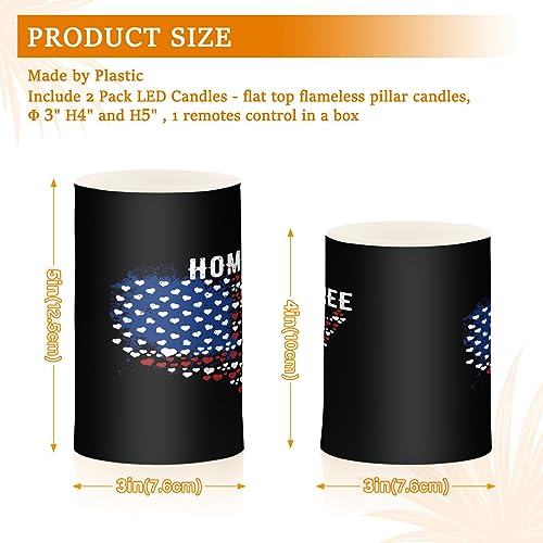 Julyto G318674920P911C969S2177 Flameless Candles With Remote And Timer American Flag With Soldier Battery Operated Candles Set Of 2 Usa Patriot Flickering Pillar Led Fake Candles thumb #2