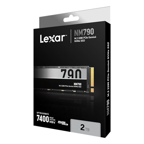 Image of Lexar 2TB NM790 SSD PCIe Gen4 NVMe M.2 2280 Internal Solid State Drive, Up to 7400 /6500 MB /s Read /Write, Compatible with PS5, for Gamers and Creators, Black (LNM790X002T-RNNNU)