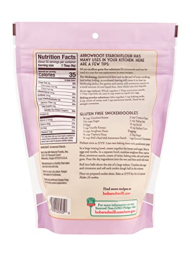 Image of Bob's Red Mill Arrowroot Starch, 16oz (Pack of 4) - Non GMO, Vegan, Paleo Friendly, Kosher