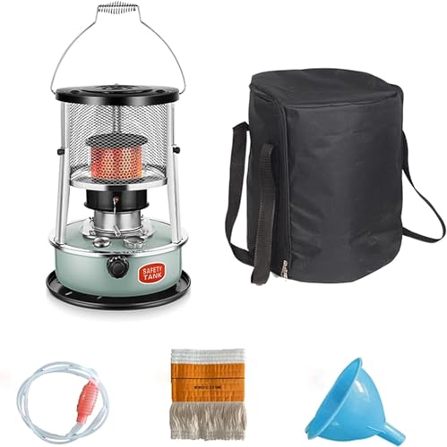 BomDog Calentadores de Queroseno Estufa de Queroseno Portátil 2 en 1 Calentador de Petróleo Portátil Calefacción/Green