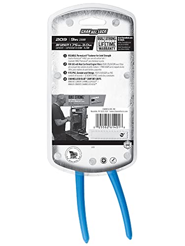 Channellock 209 9-Inch Oil Filter & Pvc Pliers | Ideal For Engine Filters, Conduit, And Fittings | Forged From High Carbon Steel | Made In The Usa,Blue #TOP4