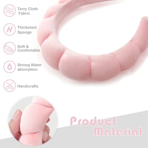 DRESHOW Spa Headband for Women Sponge Headband for Washing Face Clouds Soft Terry Cloth Makeup Skincare Headbands - Image 4