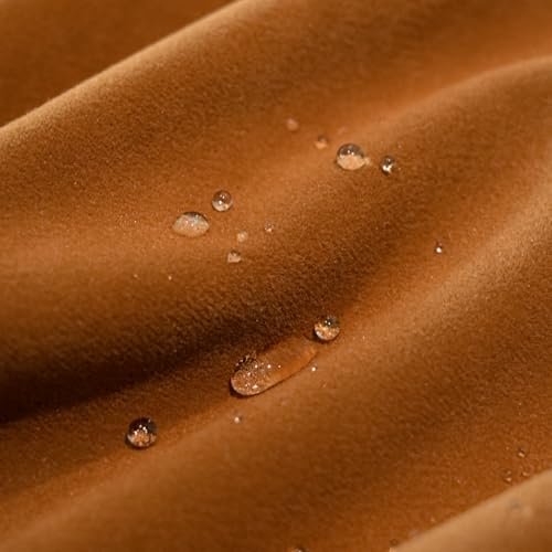 ZIWUROAD Rectangle Velvet Tablecloth, Waterproof Spillproof Washable Table Cloth, Decorative Farmhouse Table Cover for Dining Kitchen Fall Thanksgiving Halloween Party - 108''x60'', Caramel by ZIWUROAD - Image 4