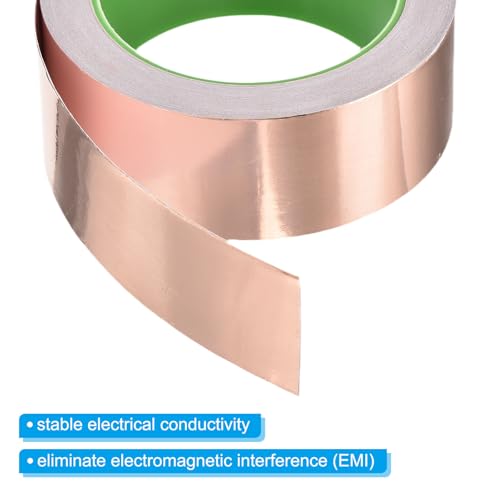 Image of PATIKIL Copper Foil Tape 1.57 inch x 66 Feet 0.05mm Thick Double Sided Conductive Adhesive EMI Shielding for Electronics, Circuits, Grounding
