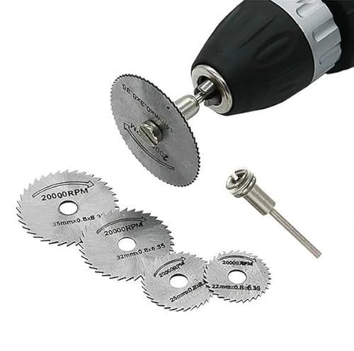 Kit Disco Jogo de Lâmina de Serra Circular de Aço HSS e Haste para Retífica, Dremel, Furadeira E Par