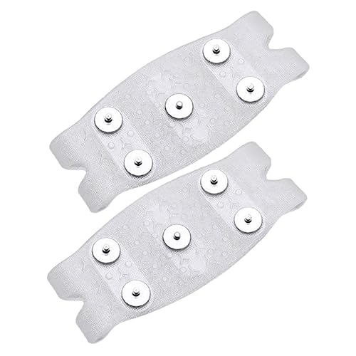 Holibanna 2 Stück Anti Rutsch Überschuhe mit Stahlspikes Elastische Steigeisenzubehör für Schuhe Gr 30-46 Outdoor Schneeschuhüberzüge für Wandern Joggen Eisfischen und Winterwandern