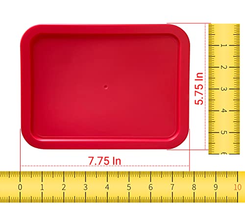 Replacement Lid For Pyrex Plastic Red Cover 3 Cup Bowl Dish Rectangle 7210-Pc (4-Pack) #TOP1