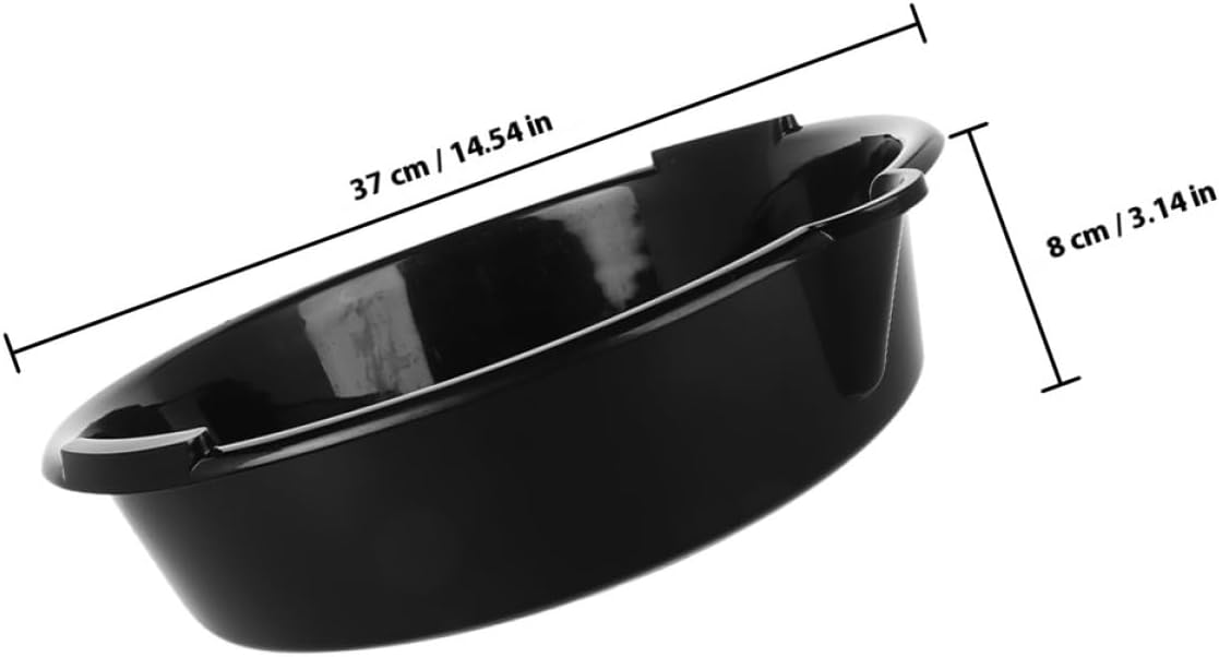 Garneck 2pcs Portable Oil Drain Pan Kit for Car and Truck Engine Oil Changes, Black Plastic Heavy Duty Reusable Drip Tray for Auto Maintenance and Fuel Transfer