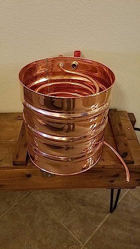 3.3 Gallon Copper Moonshine Still Condenser (Chiller/Worm Coil) with Garden Hose in/Out
