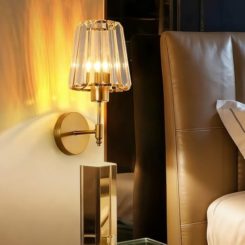 Lámpara de pared cristal moderna E27 para iluminar el comedor y el dormitorio