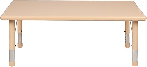 Miniatura 23 de Flash Furniture Wren - Mesa de actividades rectangular de plástico verde de 24 pulgadas de ancho x 48 pulgadas de largo Verde,Natural,Rojo -