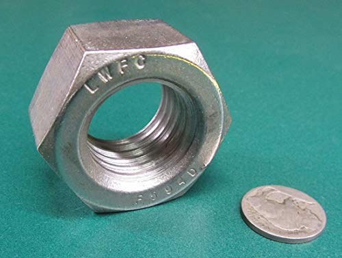 18-8 Stainless Steel Hex Nut 1 1/8"-7 Thread x 1-11/16" W x 31/32" H 3 Pcs