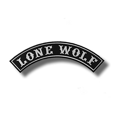 Lone wolf - embroidered patch 30 x 10 cm