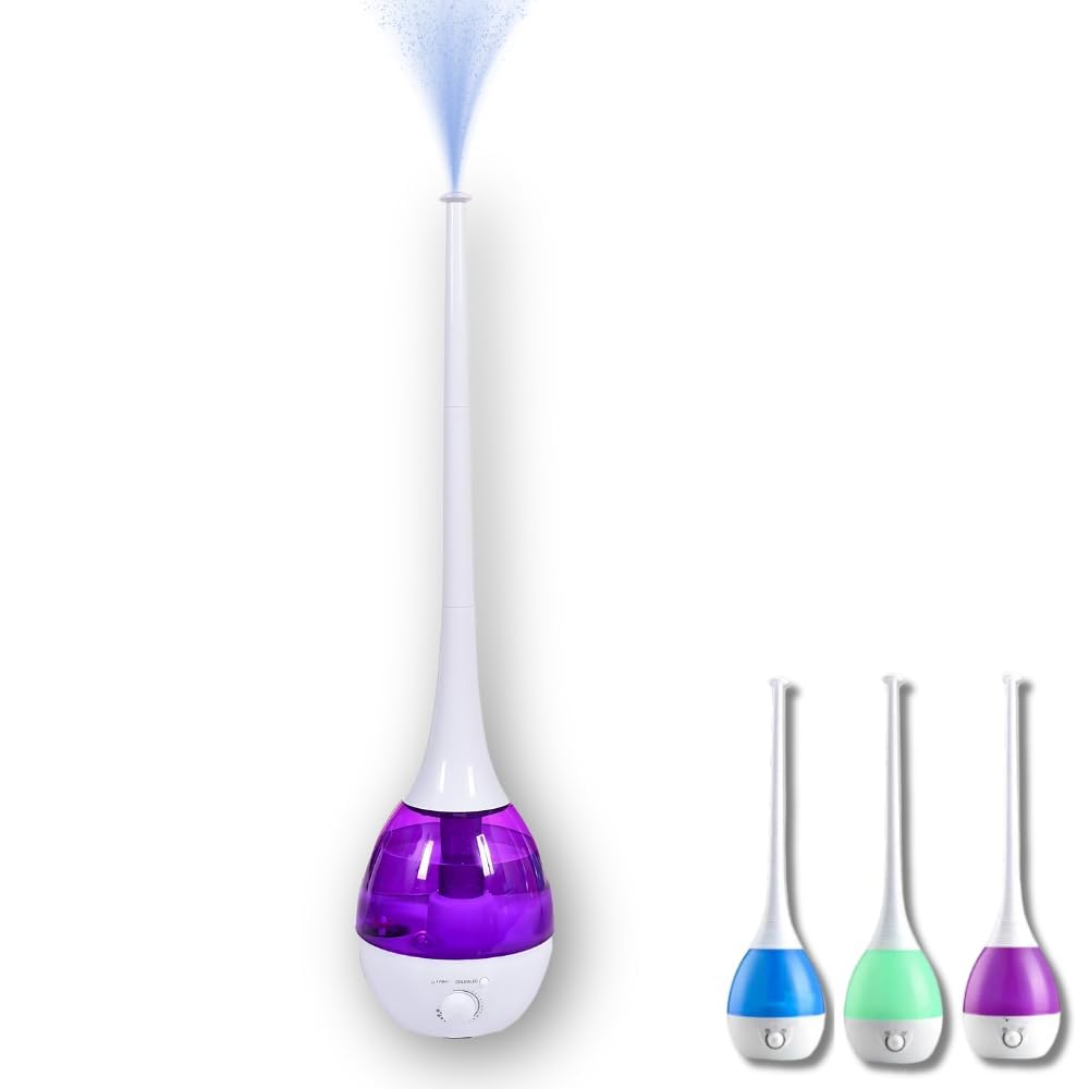 Mobigon 2.6 Litres Humidifier for Room, Cool Mist Ultrasonic Humidifier/Essential Oil Diffuser,Super Quiet 360°Nozzle,Colorful Change,Auto Shut Off&UV Light&,Lasts Up to 24 Hours (A.Blue)