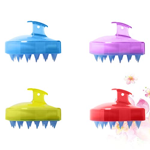 EXCEART 4 Pcs Cabelo Couro Cabeludo Massageador Shampoo Escova Silicone CabeÃ§a Couro Cabeludo Massa