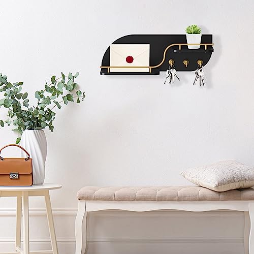 Karisky Key Holder for Wall Decorative Key and Mail Holder with Shelf, Wall Mounted Mail Organizer and Key Racks - Image 3