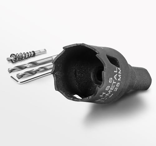 Image of 1 Inch Hole Saw with 9.1mm Triangle Shank Arbor, JTemgle Bi-Metal Hole Saw Heavy Duty Hole Cutting Tool for Cornhole Boards, Recessed Lights, Wood, Plastic, Drywall & Soft Metal