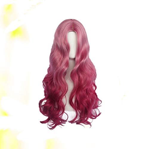 Lurrose 1 unidade perucas femininas peruca comprida encaracolada bainha capacete peruca de fibra de