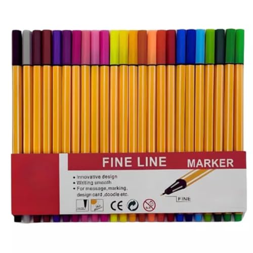 Canetas Coloridas Ponta Fina Fineliner 0.4mm Kit 24 Cores