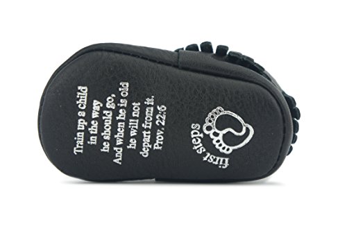 Classic Baby Leather Moccasins in Black Size 62