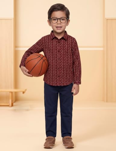Image of Amazon Brand - Symbol Boys Regular Cotton All Over Printed Full Sleeve Shirt
