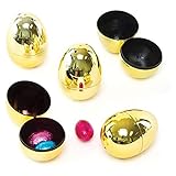 Baker Ross Goldene, 2-teilige Eier für Kinder zum Befüllen mit Ostersüßigkeiten zur Eiersuche (10 Stück)