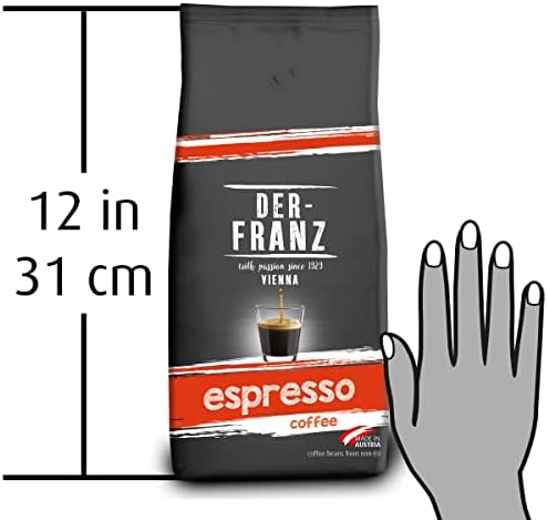 DER-FRANZ Espresso Coffee, Whole Bean, 1000 g (4-Pack)