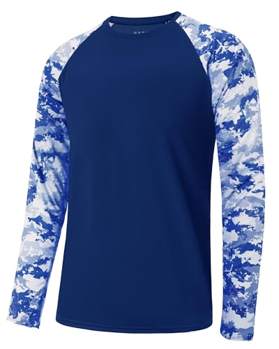 Image of FISHEAL Mens Long Sleeve Fishing Camo Shirts, UPF 50+ Sun Swim Rash Guard