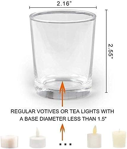 Image of Glass Tea Light Candle Holders for Home Decoration, Party, Wedding, Living Room, Diwali,Chirstamas Decor and Gifting Items (Pack of 16)Transparent