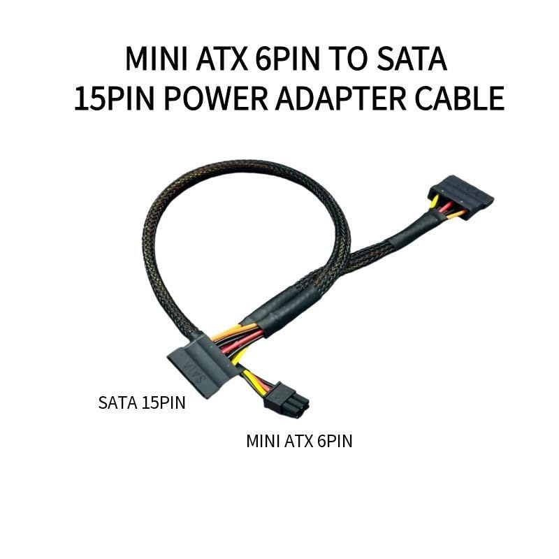 SATA Hard Drive Cable for Dell Mini 6-pin Power Connector Compatible with CT1250 ETC1250 QBT1250 QCT1250 QCS1250,15 pin SATA to 6-pin Hard Drive Power Adapter (for HDD/SSD) 13.78+5.91in