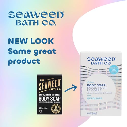 Seaweed Bath Co. Exfoliate Detox Body Soap, 3.75 Ounce, Sustainably Harvested Seaweed, Charcoal (Packaging May Vary) - Image 4