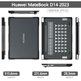 UFinetech Etui do Huawei MateBook D 14 2023-35.6 cm, smukłe, odporne na wstrząsy, odporne na zarysowania, antypoślizgowa, twarda obudowa, ochronna 360° TPU czarny pokrowiec na notebooka, etui