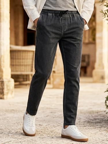 Image of Urbano Fashion Men's Regular Fit Mid Rise Washed Jogger Jeans Stretchable