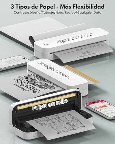 Miniatura 5 de Ablemark Impresora Portatil A4, Sin Tinta Impresora Termica Tattoo Bluetooth Compatible Con Android, Ios Y Pc, Termocopiadora Tattoo Tatuaje Impresora Pequeña A4 Pour Adecuado Viajes, Trabajo, Hogar