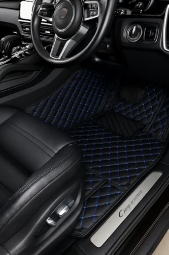 Image of Mr Mattie 7D Car Floor Mat Compatible with Ford Ecosport (2017-2025), Black /Blue